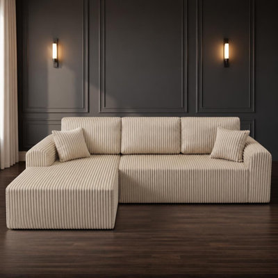 Canapé modulaire de 109 pouces avec méridienne modulaire en L 109 po, siège rembourré surdimensionné à assise profonde, configurations flexibles, coussins lavables amovibles, sièges confortables pour le salon et la chambre à coucher