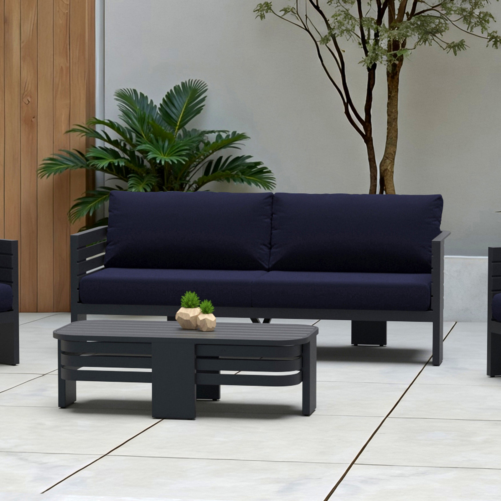 Ari 80" Sunbrella® Patio Sofa, Navy Blue