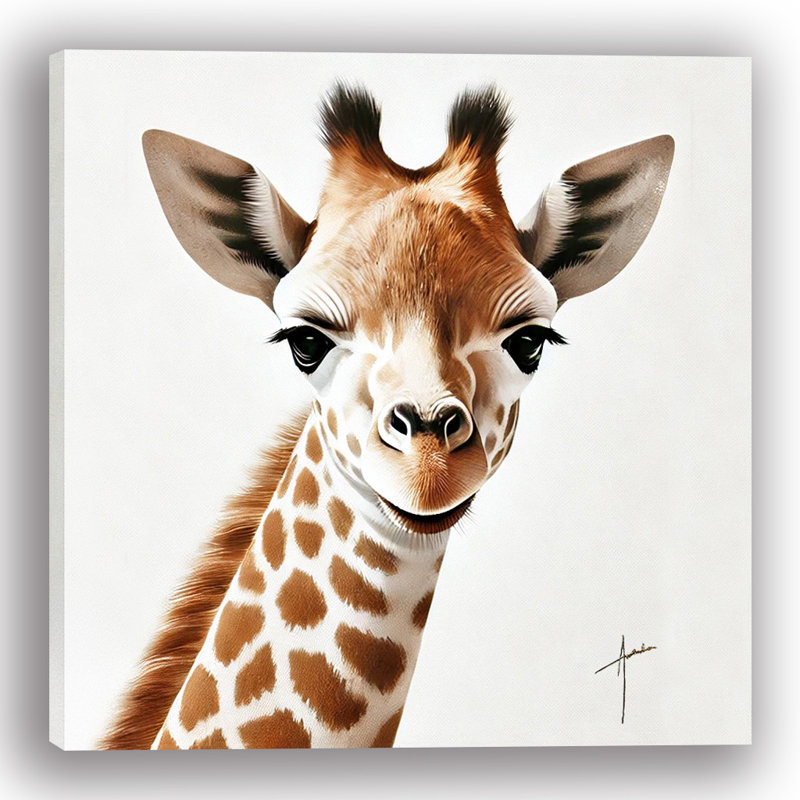Art sur toile, Adorable bébé girafe, H 30 po x l 30 po
