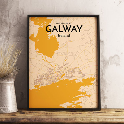 Galway City Map - No Frame Print