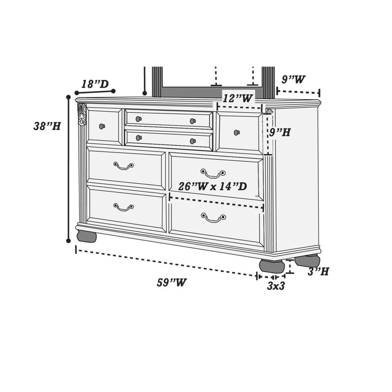 Commode double l 59 po Anaejah