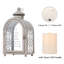 Lanterne commémorative de 11 po de haut Bungalow Rose avec bougie à DEL à minuterie automatique (gris)-1557230175