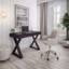 Bureau d'ordinateur moderne à tiroir en X avec tiroir de rangement, finition espresso