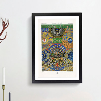 Renaissance Themed Pattern by Albert Racinet - Framed Print