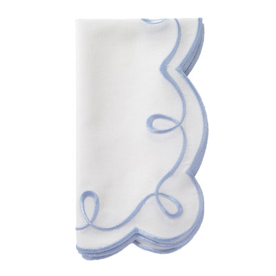 Ribbon Twirl Cotton Blend Scalloped Napkins