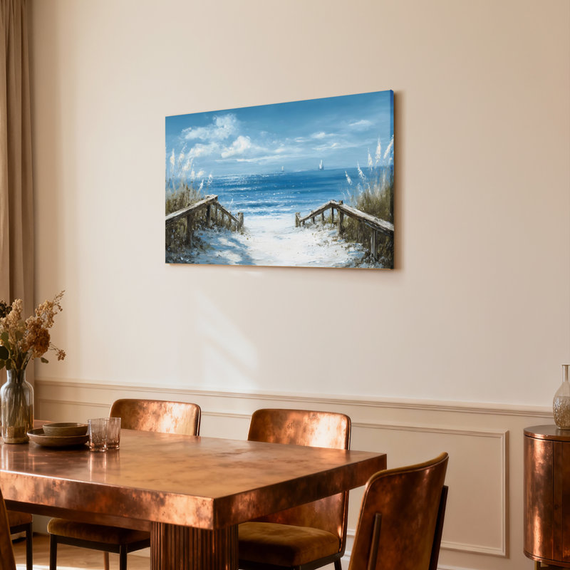 «Beach Pathway Ocean View», ensemble de 1 reproduction d'art sur toile tendue, H 12 po x l 18 po