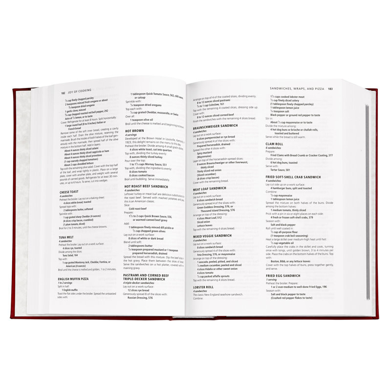 Joy of Cooking Leather Bound Book, Red