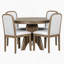 Ensemble de table de salle à manger extensible 5 pièces, table à abattants cachée et 4 chaises rembourrées-1426472811-1426472813