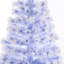 Sapin de Noël artificiel 5 pi avec lumières réalistes, lumières DEL multicolores, fibre optique et 180 pointes - blanc / bleu