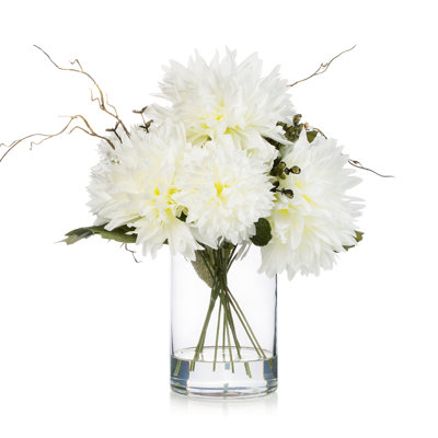 Silk Dahlia Arrangement in Vase
