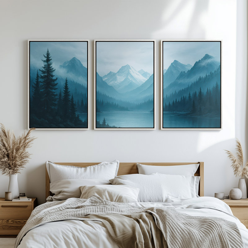 Framed Canvas Wall Art - Vintage Abstract Wall Prints for Bedroom, 36" H x 24" W, White