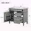 Meuble-lavabo de 36 po avec lavabo supérieur, meuble-lavabo moderne avec 2 tiroirs et tiroir escamotable, meuble-lavabo simple-118592832