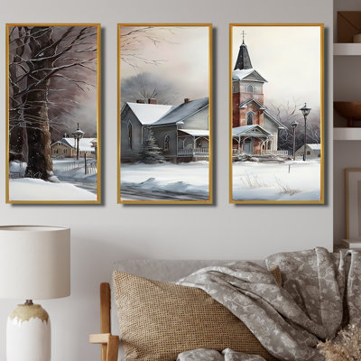 Church In Country During Winter V " Church In Country During Winter V " 3 - Pieces