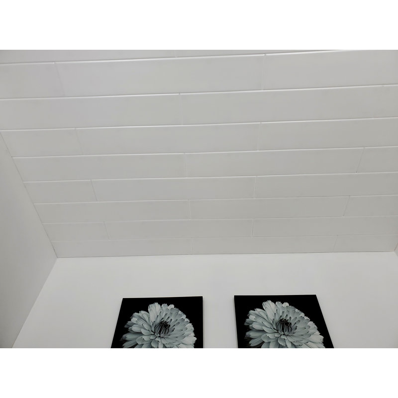 39.4'' L x 6.5'' W Smooth Polystyrene Glue Up Ceiling Tile In White