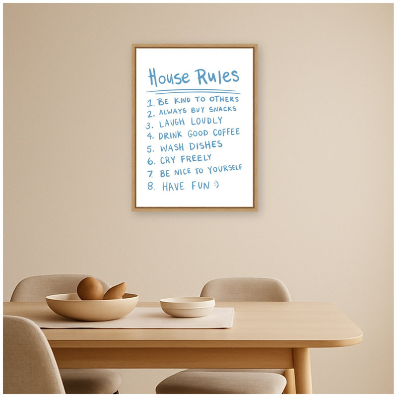 "House Rules" par Megan Ryan, impression sur toile encadrée
