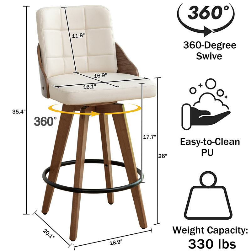 Pautauros Swivel 26" Counter Stool