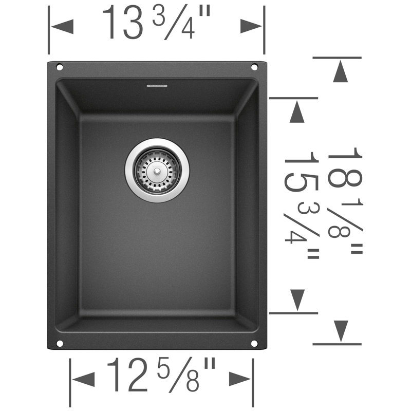 Precis SILGRANIT 13" Undermount Bar Sink, Anthracite