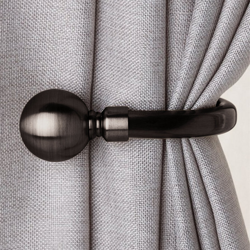 Colman 10cm Curtain Holdback, Black Nickel