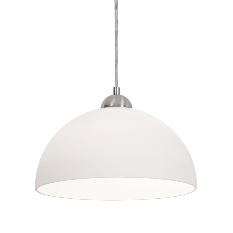 Luminaire suspendu en dome à 1 lumière, Nickel satiné