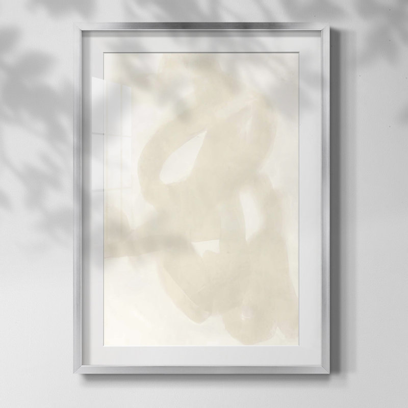 «Lattice Luster III», reproduction encadrée, Papier avec cadre argenté, Blanc