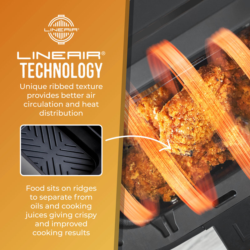 Tower T843091 Rectangular Air Fryer Trays, Set of 2 Reusable Silicone Liners, Suitable for Most Dual Basket Air Fryers 4 Litres & Above including Tower Vortx and Ninja Foodi, Non-Stick Dishwasher Safe