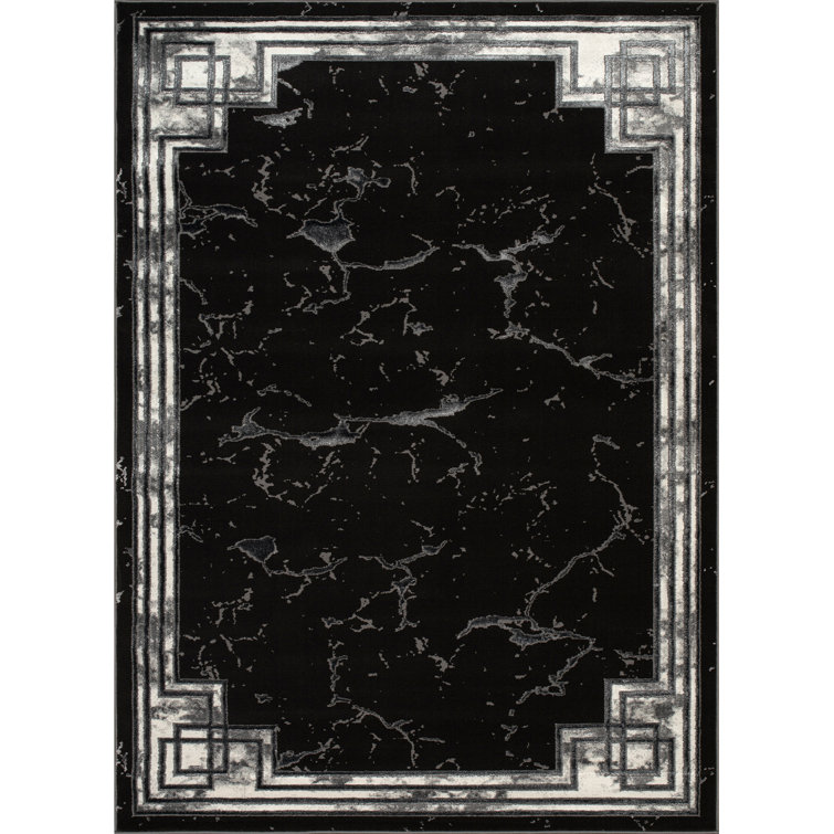 Monaco Series Abrstract Black/Gray/Ivory/Beige Area Rug