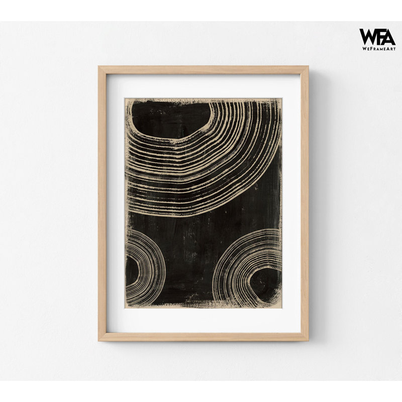 «Rings On Charcoal I» par Victoria Barnes, affiche de bagues, décoration de hall de bureau moderne, peinture, art mural de salon