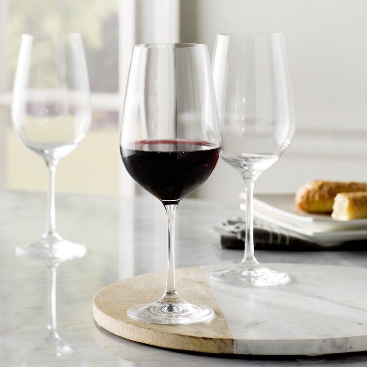 Rickita Wine Red Wine Glasses, Set of 4 (Set of 4) Latitude Run Color: Blue