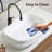 Modern Rectangular Ceramic Vessel Sink - 23.6"×16.9" Textured Bas Relief Design, No Faucet Hole, Gloss White Bathroom Basin N0 Drain (5.3" Height)