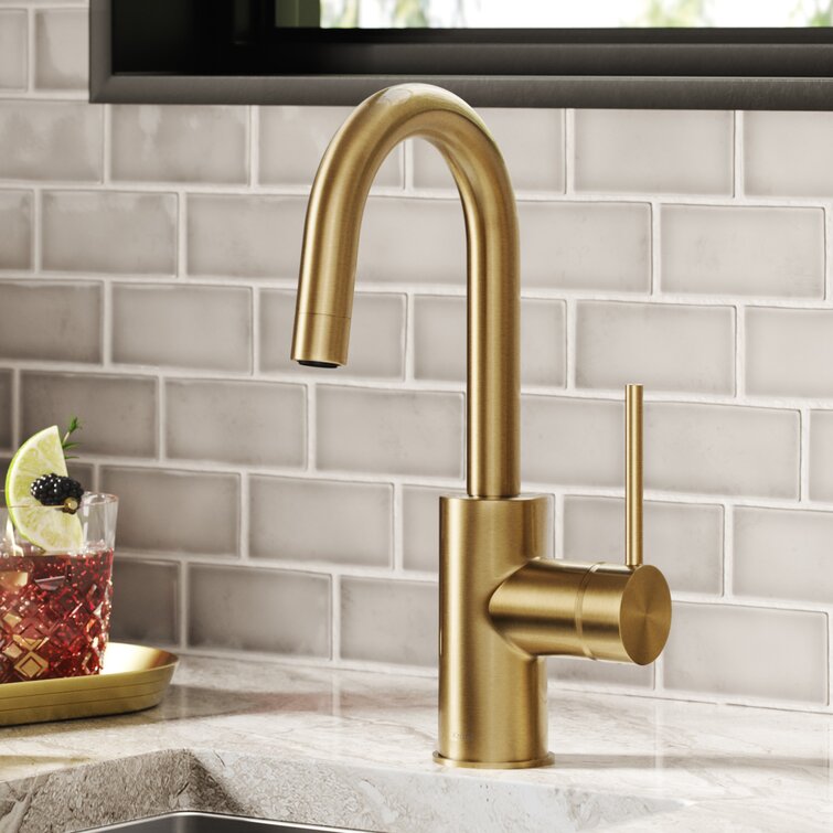 Buy Brushed Brass Single Handle Kitchen Bar Faucet