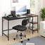 Bureau d'ordinateur, bureau à domicile avec tablette à 2 niveaux, bureau d'écriture industriel avec structure en métal épais, bureau d'ordinateur, bureau d'étude, coiffeuse-485586594