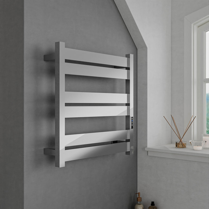 Polished Chrome 6-Bar Stainless Steel Wall Mounted Towel Warmer