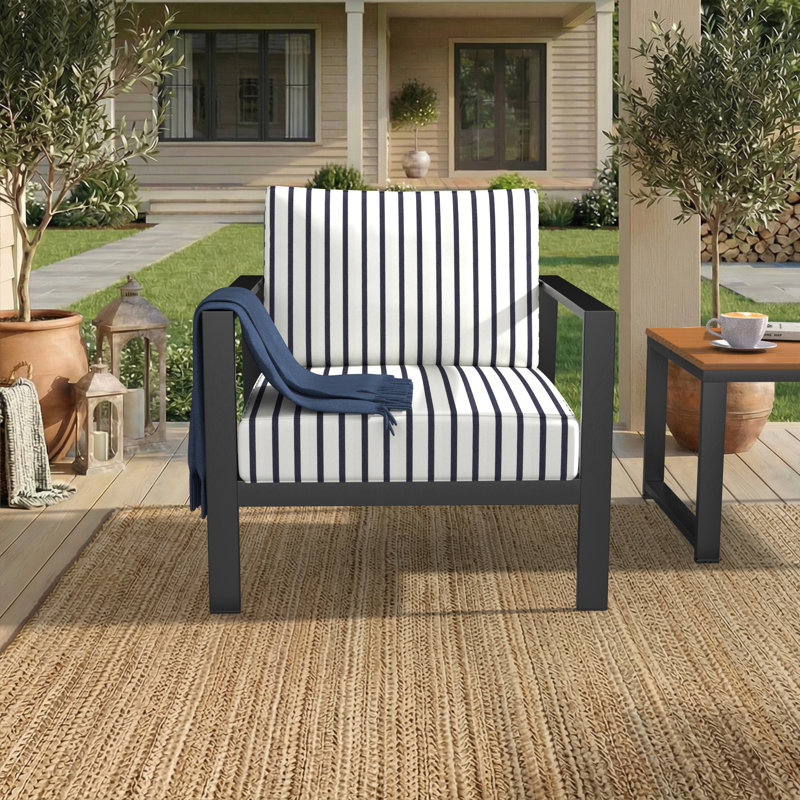 Coussin de chaise Sunge, 25 po x 26 po, Lido Indigo