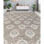 Brookhaven Damask Area Rug in Gray