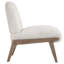 Fauteuil d'appoint contemporain en velours et bois massif - beige et noyer-603427068