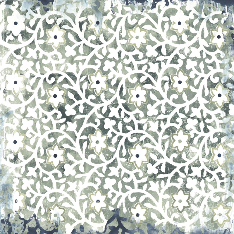 Carrelage fleur en pierre III, H 20 po x l 20 po