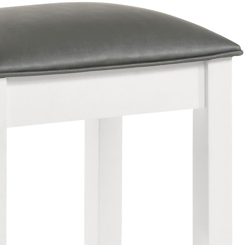 Tabouret de meuble-lavabo moderne rembourré blanc brillant