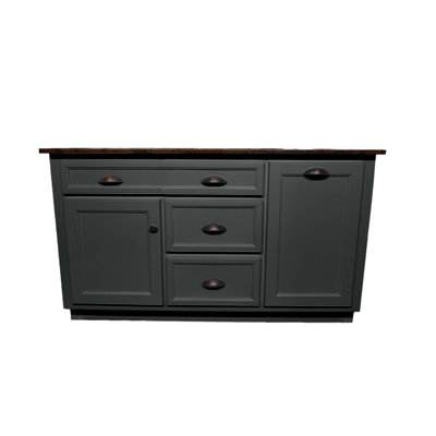 Javeyah Solid Wood Kitchen Island