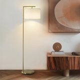 Montage Modern 60 in. Unique Standing Mid Century Modern Floor Lamp with Fabric Drum Shade - LED Bul