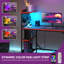 Reversible 110Cm W Computer Desk,Home Office Desk Gaming Table With Storage Shelf&LED Lights-1747954261