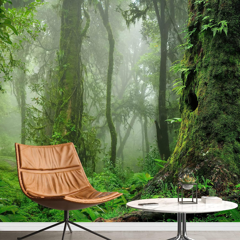 Forest Nature Landscape Peel & Stick Border, 66" L x 96" W