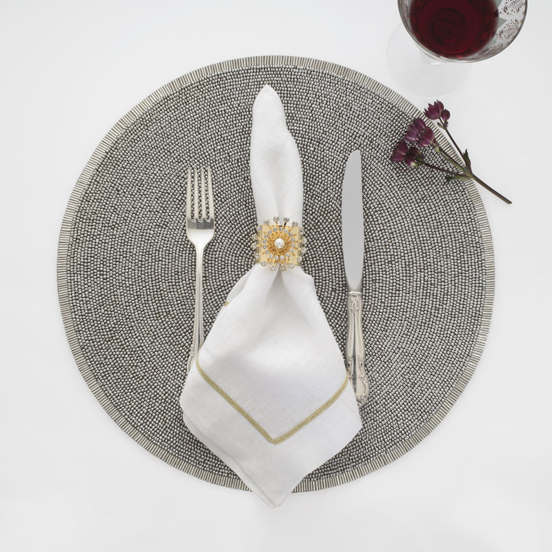 Cotton Round Beaded Placemat