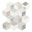 Castella de Blanc Cube 12 in. x 12 in. Honed Marble Mosaic Floor and Wall Tile