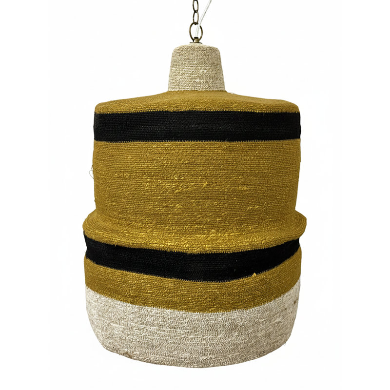 Lucena Pendant Light Multicolor, 24.5" H x 18" W x 18" D, Mustard