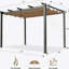 Pergola rétractable en aluminium avec abri de soleil pour patio avec auvent résistant aux intempéries pour terrasse de jardin