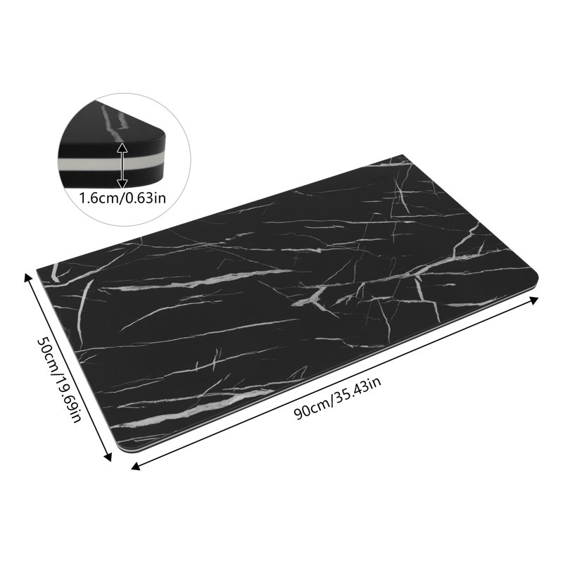 Table pliante murale, H 0,63 po x l 35,43 po x P 19,69 po, Noir