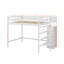 Lit mezzanine double avec garde-robe et escalier-987681152