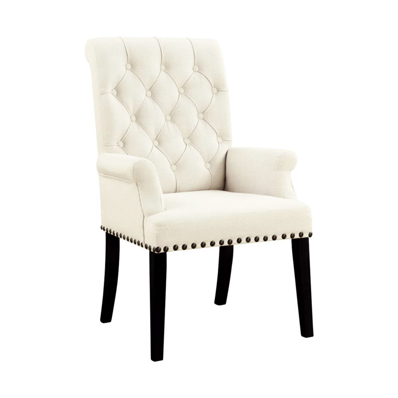 Fauteuil rembourré en tissu, beige, chaise de salle à manger rembourrée, chaise de salle à manger, chaise de cuisine