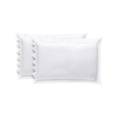 Ashley 400TC Cotton Traingle Embroidery Sateen Solid Pillowcases (Set Of 2)