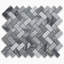 Bardiglio 11" x 12" Marble Herringbone Mosaic Wall & Floor Tile-79872495